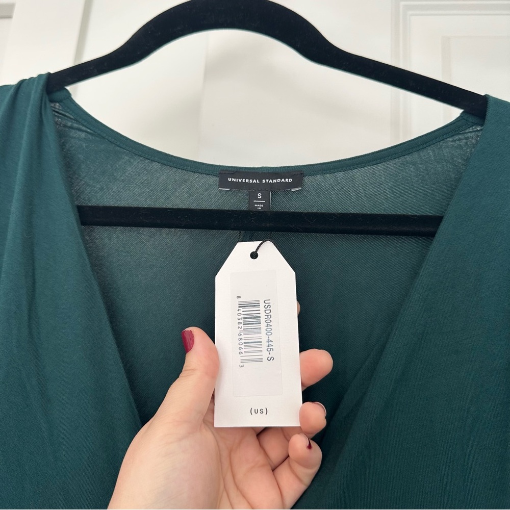 NWT! Universal Standard (US14/16) Teal Green Teresa Liquid Jersey T-Shirt Dress - Picture 3 of 6